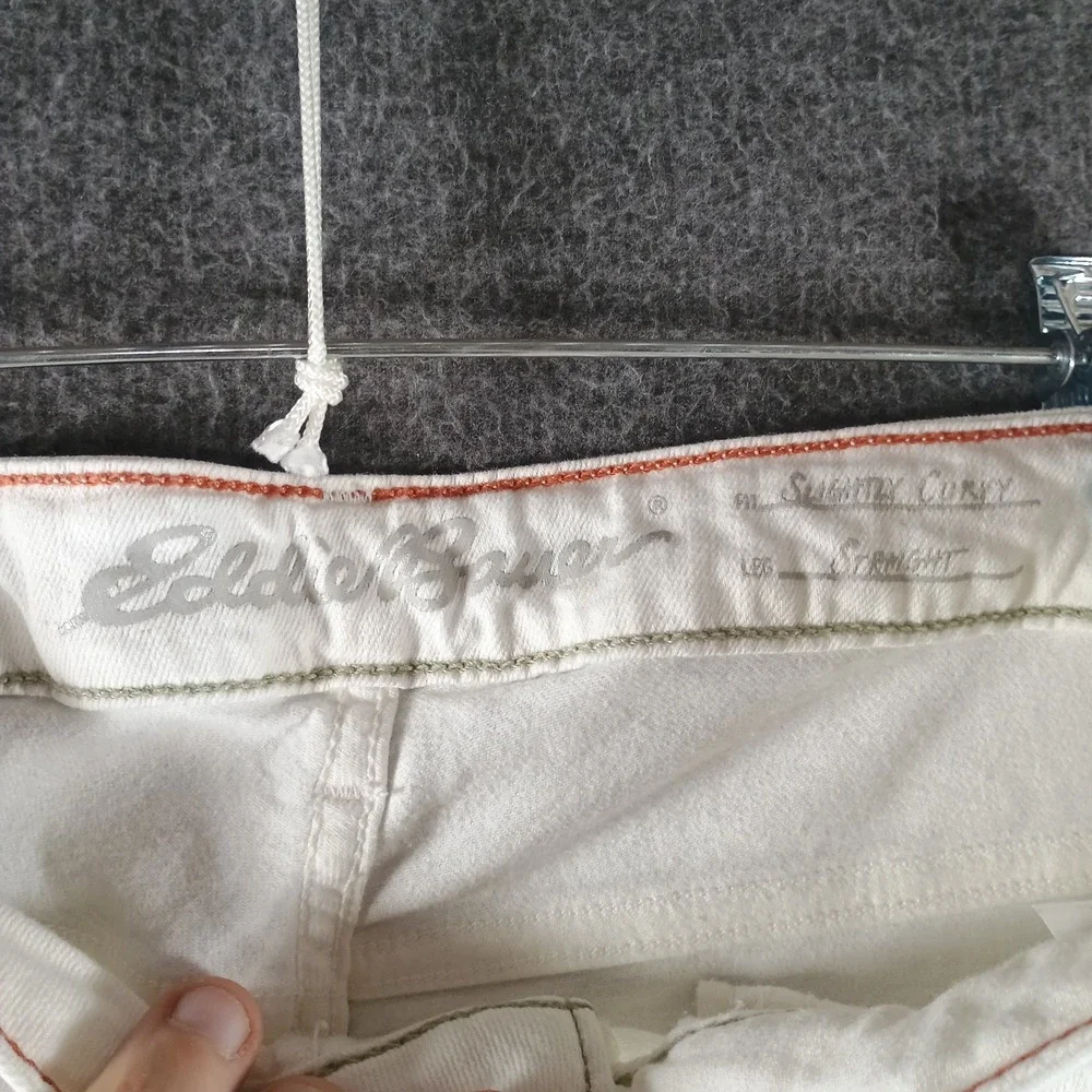 Eddie Bauer Slightly Curvy‎ Straight Leg Jeans Womens 32x34 White
